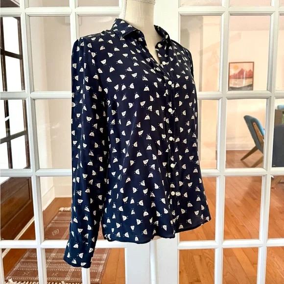 J. Crew French Hen Silk Blouse - Picture 6 of 11